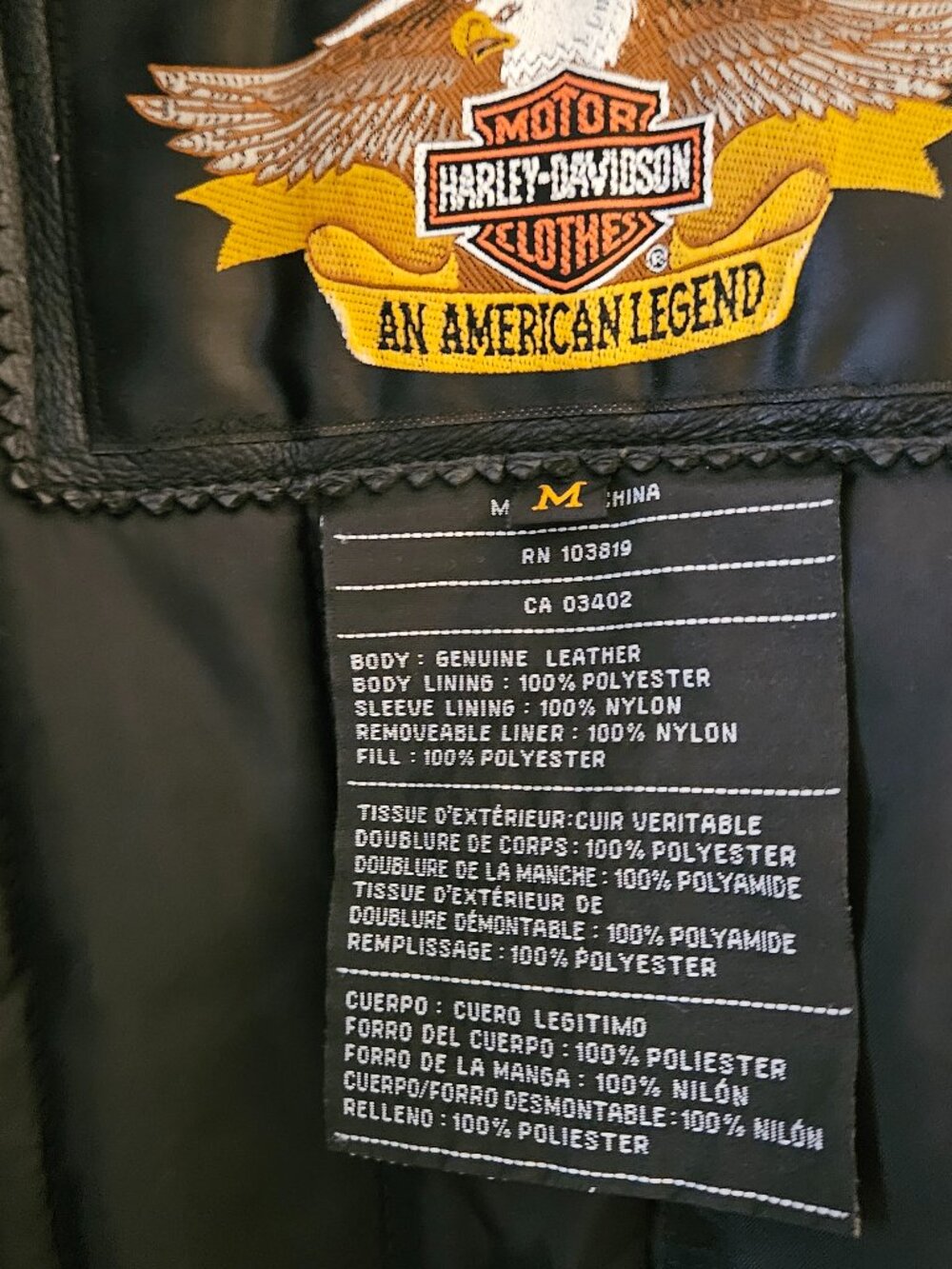 Vintage Harley Davidson Leather Jacket Vented Nevada Removable Liner M {#916-1} - Picture 9 of 16